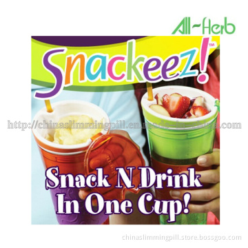 Snackeez Snack & Drink Isolation Cups, 2-in-1 Cups with Straw